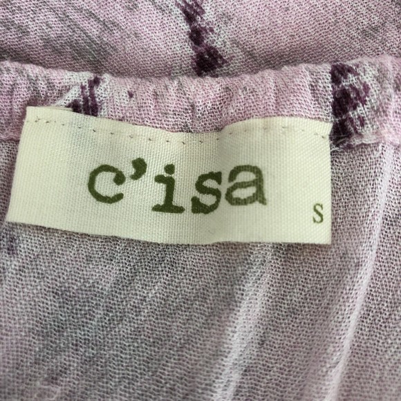 Womens Small Flowy Boho Pink Purple Tunic Tank Top by C'isa - Picture 5 of 11